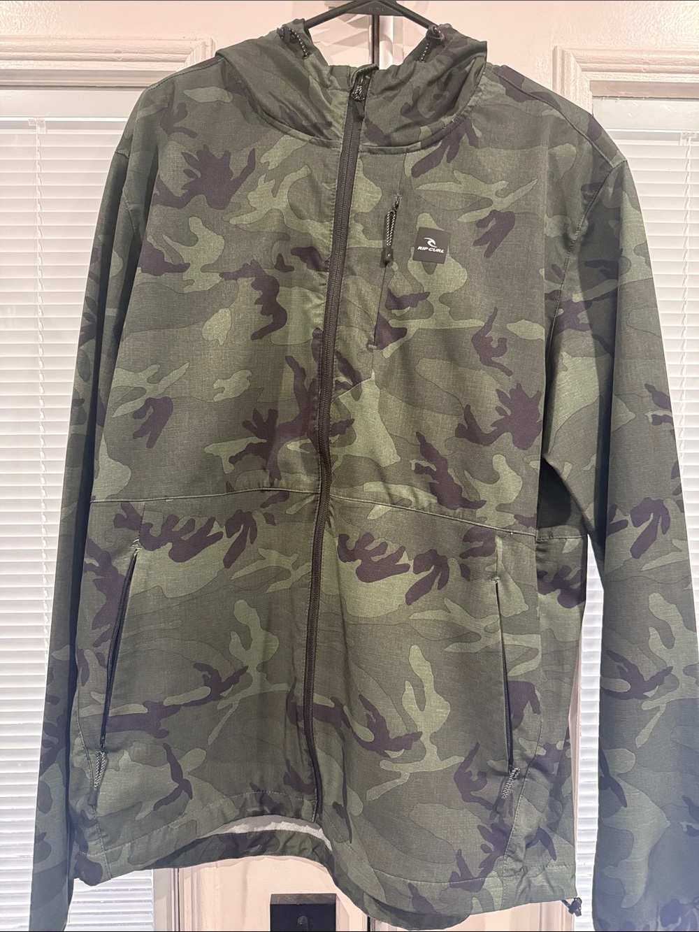 Ripcurl Elite Anti Series Zip Through Green Camo Zip-Up Hooded Jacket